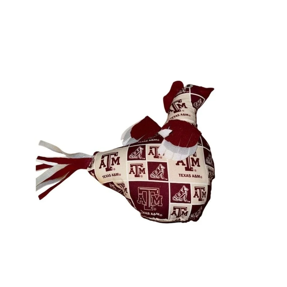 Texas A&M folk style chicken pillow decor handmade‎ Aggies one wing needs repair